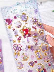 Hình dán pha lê 3D, Thỏ trái cây, Hình dán trang trí tự làm dành cho trẻ em, Sổ tay lò xo, Văn phòng phẩm, Dành cho cả nam và nữ, Nâng cao hiệu quả công việc, Vật dụng cần thiết cho năm học mới, Đồ dùng học tập - Nhiều màu - Xem 2