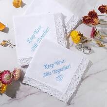 Wedding Handkerchiefs Something Blue For Bride, Mother Of The Bride Gifts Embroidered Lace Keepsake Bridal Hankies - 保持你的狀態 - 查看 5