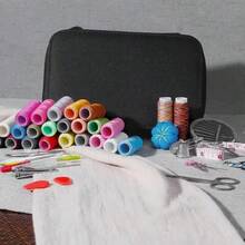 1 Set Premium Portable Sewing Tool Kit Storage Bag, Multifunctional Mini Sewing Supplies Set, Home Handmade Embroidery Kit, Retro Sewing Tools Quilting Accessories, Suitable For Travel Essentials, Home Decor, Hilo, DIY Crafts, Pants, Buttons, Crochet Hooks, Sewing Machine, Needles, Threads, Sewing Fabrics, Valentine's Day, Wedding, Carnival - Multicolor - View 5