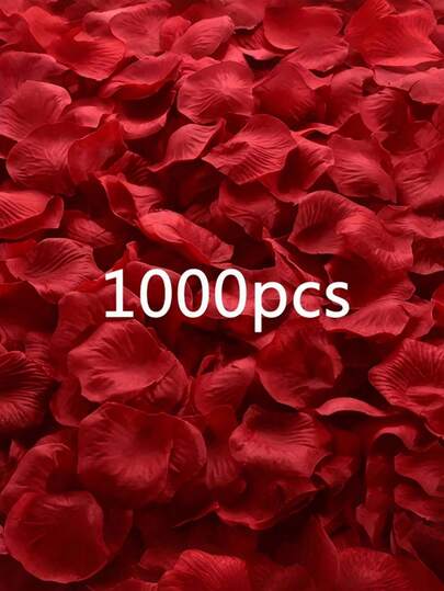 500/1000Pcs Artificial Simulated Rose Petals, Red/White/Blue/Pink Rose Petals, Suitable For Weddings, Valentine's Day Gift Decoration, Celebration Decoration, Home Decoration, Autumn Decoration