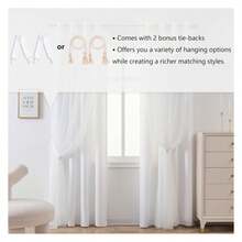 Curtains 52x84 Inch, Polka Dot Sheer Curtains For Bedroom, Double Layer Blackout Window Treatments, Grommet Top, 2 Panels - 如圖 09 所示 - 查看 3