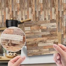1pc Dollhouse Miniature Floor: 3.94 X 3.94 Inches Mini Realistic Wallpaper Tile Sticker Model Furniture Decor - Multicolor - View 5