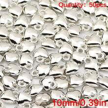 50pcs CCB Peach Heart Shaped Pendant, Suitable For DIY Crafts, Necklace, Bracelet, Phone Charm Making