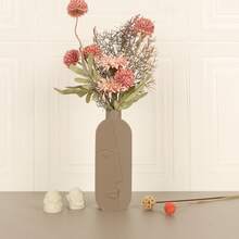 1pc Artistic Face Shaped Plastic Vase, Simple Lines With 3D Texture On Body, Decorative And Practical, Unique Face Element Adds Interesting Atmosphere To Space - Multicolor - View 11