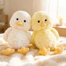 1个复活节礼物 柔软可爱的鸭子毛绒玩偶，蓬松卡通小鸭毛绒抱枕，沙发靠垫装饰，儿童生日礼物 - 彩色 - 查看 10