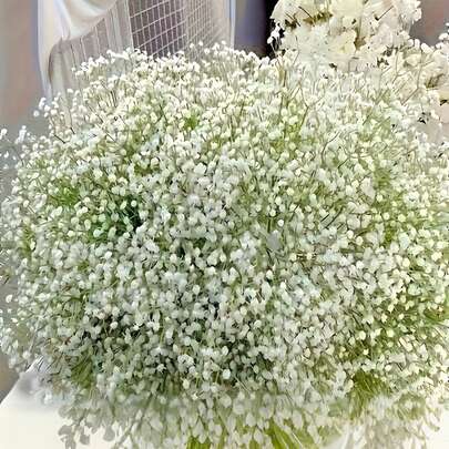 600pcs Artificial Breathable Flower Bouquet - 20 Bunches Of Baby's Breath, Suitable For Wedding Decoration, Party Table Setting, Hotel Decor, Floral Design. The Artificial Baby's Breath Flowers Have A Realistic Texture, Applicable For Anniversary, Wedding, Engagement, Hotel, St. Patrick's Day, Thanksgiving