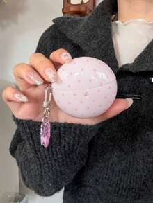 适用于华为Freebuds 7i、新款Freebuds 2 Clip、Freebuds SE3、Freebuds 5i无线蓝牙耳机、Buds Live Pro3的韩版粉色波点保护壳 - 淺粉色 - 查看 2