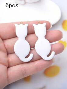 6pcs Cute Cat Charms, Double-Sided Enamel Pendant For Necklace, Earrings, DIY Jewelry Making - Cat - View 14