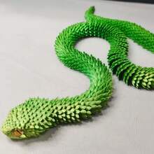 1件30厘米卷曲蛇雕像 - 3D打印蛇摆件，带蛇蛋，神话生物设计，家居装饰减压摆件，适合圣诞节，老少皆宜，装饰品，3D打印动物 - 蛇，蝰蛇，3D蛇，迷你3D打印动物，带蛋的3D打印蛇 - 彩色 - 查看 12