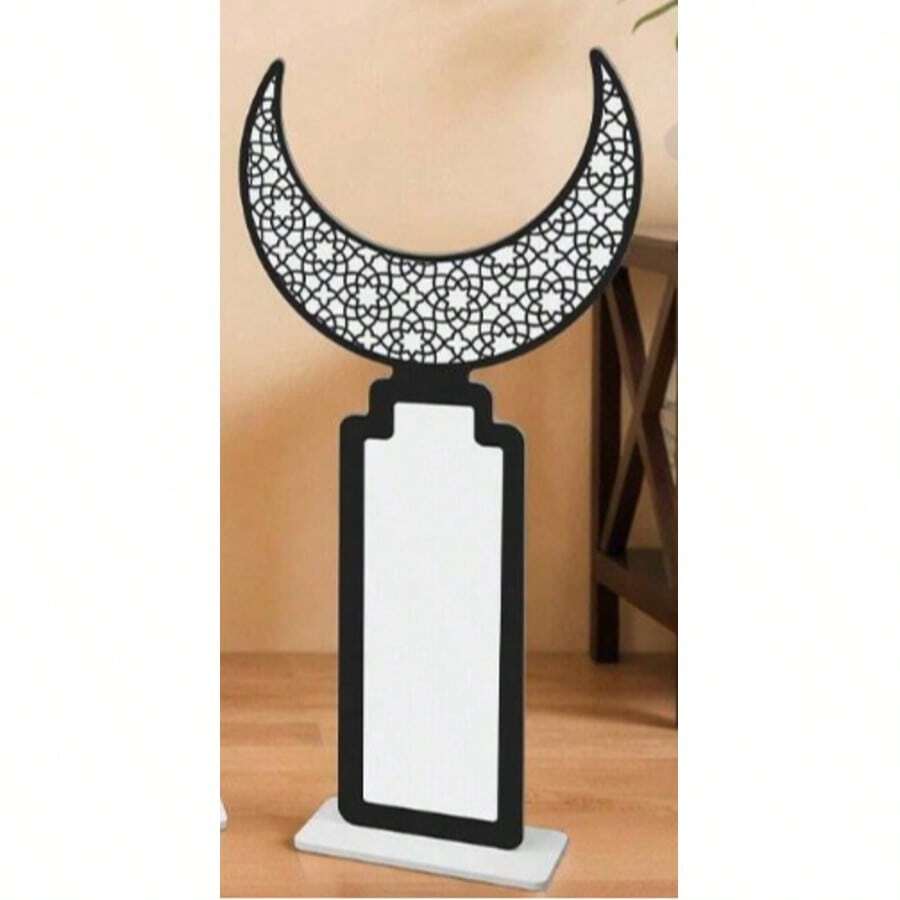 1 Peça Decoração de Estilo Árabe do Oriente Médio em Formato de Lua Crescente - Adequado para Casas de Festival, Salas de Estar e Pátios, Decorado com Caligrafia Árabe Abençoando "Que Este Mês Seja" - Para Festival, Entradas, Decoração de Quarto e Comemorações de Feriados