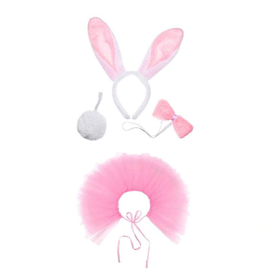 Easter Dog Bunny Costume Set Rabbit Ears Headwear Tail Bowtie Tutu Skirt Pet Outfit For Puppy Party - Pink C Style - View 1