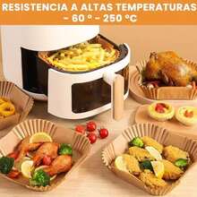 100Pzas Papel para Freidora de Aire, Forro Redondo Desechable para Freidora de Aire, Papel para Freidora, Horno, Microondo, Vaporera - 20 cm + 4,5 cm - Ver 3