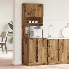 vidaXL Buffet de cuisine avec 2 pcs Bois ancien 60 x 50 x 180 cm - Tabac - Voir 2