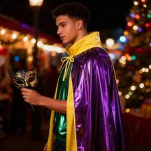 Áo choàng ba màu ghép mảnh cho lễ hội Carnival, áo choàng cô dâu ma cà rồng, trang phục trang trí lễ hội Carnival, thích hợp cho lễ hội Carnival, Halloween, tiệc theo chủ đề, biểu diễn sân khấu, nhập vai, quà tặng tiệc Carnival. - Nhiều màu - Xem 11