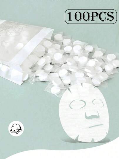 100/50/30/15pcs Portable Compressed Facial Cleansing Sheets - Beauty Salon Grade Non-Woven Compressed Cleansing Wipes