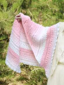 秋冬渐变色棒针粗毛线，长段染色，彩虹色。手工编织DIY材料。可用于编织时尚毛衣、女士披肩、外套、发带、帽子，以及制作服装配饰毛线球。每袋200克，成分：80%腈纶，20%尼龙。 - 彩色 - 查看 4