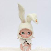 1 pieza Conjunto de ropa, figurita de cerámica, sombrero de cubo, peto vaquero para muñeca de 1ra/2da generación - Multicolor - Ver 4