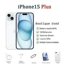 Điện thoại thông minh Apple iPhone 15 Plus 128GB/256GB 6.7" Dual SIM đã qua sử dụng, tình trạng như mới 95%, có các màu Đen, Xanh dương, Hồng, Vàng, Xanh lá cây. Hiệu năng mạnh mẽ, phù hợp cho sử dụng tại nhà/văn phòng và các cuộc họp trực tuyến. - Màu xanh lam - Xem 7