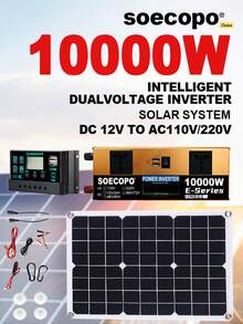 10000W Solar Kit 500W Panel 100A MPPT Controller DC Cable 12V/24V to 220V/110V Inverter for Camping Emergency CE Certified - SEP-18K-D10000110 - Ver 2
