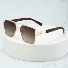 1pc Men's Classic Double Bridge Square Frame High Quality Business Casual Fashion Fashion Glasses (Suitable For Travel, Leisure, Party, Beach, Daily Use) - Multicolor - View 9