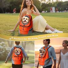 1pc Pet Carrier Backpack With Storage Pouch, Front-Facing Small Dog Carrier, Adjustable Shoulder Straps, Breathable Dog Backpack With Waist Belt, Suitable For Travel, Hiking, Cycling And Outdoor Activities, Also Suitable For Cats, Cat Backpack, Bicycle Trailer - Black - View 11