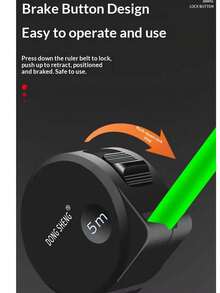 夜光卷尺 - 5米、7.5米和10米，高可见度自锁伸缩卷尺，适用于缝纫、DIY工艺品制作等，测量工具 - 螢光加厚加硬鋼捲尺 - 查看 3