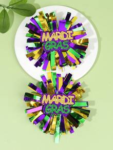 2 piezas Clips para el cabello de Mardi Gras para niñas, Pinzas para el cabello de color amarillo, verde y morado, Accesorios para el cabello de fiesta festiva, Accesorios para el cabello de carnaval - Multicolor - Ver 7