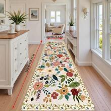 1 件复古花卉图案门垫，适用于玄关、厨房、洗衣房、卧室、家居装饰，是理想的圣诞礼物