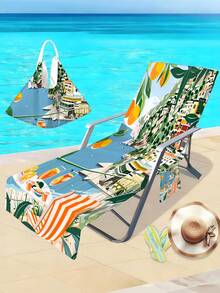 1 Set Mediterranean Holiday Pool Lounge Chair Cover, Printed Beach Chair Cover, Super Fiber Quick Dry Pool Lounge Chair Towel, All Season Spring/Summer Beach Towel Chair Cover, Lounge Chair Towel, Beach Towel With Pocket, Holiday Accessory, Travel Essential, Travel, Beach Bag, Back To School, Travel, Swim Pool Towel, Beach Bag
