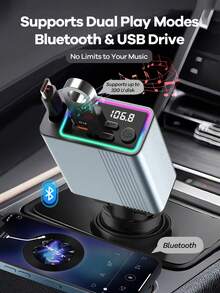 REMAX 藍牙車用充電器，配備 RGB 燈光與 29 英吋可伸縮線纜，支援 PD 30W 快充，藍牙 5.3，支援免手持通話/音樂播放，自動重新連接，Type-C 介面，相容 Apple/Android 手機，汽車配件，汽車用品，旅行必備 - C77 - 查看 10