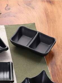 2件/5件装哑光调味碟、酱料碟、佐料碟、小肉丸碟、黑色长碟、火锅小碟 - 彩色 - 查看 3