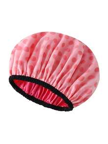 1/3pcs Waterproof Printed Shower Cap, Double Layer, Long Hair, Satin Bathing Cap, EVA Printed Hair Cover Shower Cap - Multicolor - View 17
