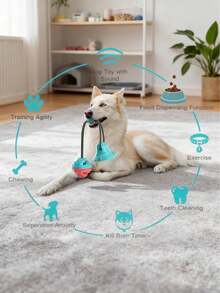 1pc Dog/Cat Toy Suction Cup Slippers, Chew-Resistant, Teeth Grinding, Food Dispensing Ball, Squeaky Dog Toy - Rubber Material, Small To Medium Pets Self-Entertainment Supplies, Interactive Toy | Vibrant Pet Toy | Chew Toy, Dog Toy, Battery-Free - Multicolor - View 7