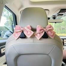2pcs Premium Car Seat Back Hooks With Heart Bow Design For Rear Seats