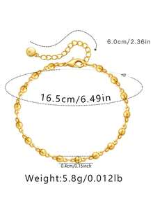 YUNCHUN 1件 18K鍍金小金珠細手鍊 女款 極簡細鏈百搭飾品 精緻小眾珠寶 適合日常通勤 - 金色 - 查看 6