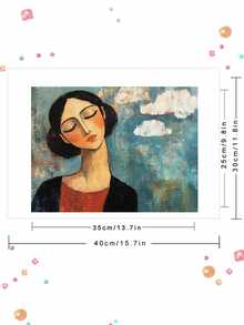 1 Pc Diamond Painting Set, Modigliani Style Clouds And Women, Diamond Hand-Painted Set, Artist Home Gift, Full Diamond Diy Wall Art, Mosaic Art, Home Decor Craft Set, Ideal Holiday Gift - Multicolor - View 5