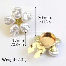 1pc Elegant Baroque Faux Pearl Flower Women's Shirt Cuff Links, Button Cover Shirt Sleeve Buttons Floral Collar Stud Rhinestone Buttons Set