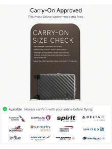 Carry On Luggage 22x14x9 Airline Approved, KVC Expandable Polycarbonate Hard Shell Suitcase For Travelling (EX-Core, Charcoal Metallic, 20 Inch, 40L-44L) - 炭灰色金屬色 - 查看 4