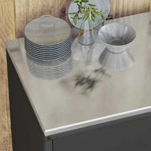 vidaXL Ensemble de rangement Cuisine 2 pz Noir Acier laminé à froid - nero - Visualizzare 5