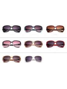 1副女士水钻装饰时尚眼镜，前卫镜框，适合日常佩戴