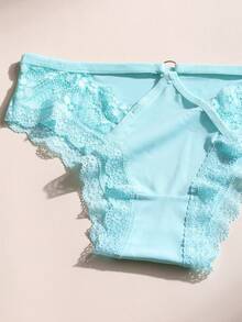 3条装性感蕾丝拼接女士低腰无痕内裤，冰丝般柔软舒适透气，适合瑜伽、运动和日常穿着。 - 彩色 - 查看 7