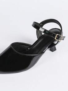 Women's High Heel Sandals, Casual Outdoor Open-Toe Sandals, Fashion Casual Stiletto Sandals, Pointed Toe Commuter Sandals, Slip-On Beach Slippers, Elegant Open-Toe Office Sandals - Black - View 8