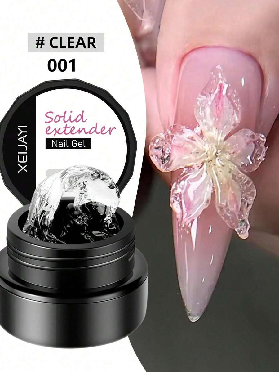 XEIJAYI 1pc Transparent Nail Extension Gel, Solid Carved Shaping, Non-Stick, Quick Nail Extension Sticker, Suitable For Nail Salons Nails
