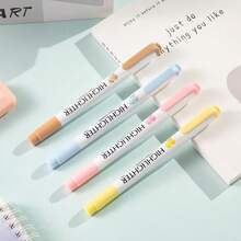 10pcs/Set Assorted Fluorescent Highlighter Pens, Dual-Tip Multi-Purpose Markers, Back To School
