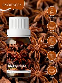 EMBRACEX. Tinh dầu hồi sao 10ml, tinh dầu thơm nguyên chất chất lượng cao, thích hợp dùng cho nến, làm xà phòng, máy khuếch tán tinh dầu, liệu pháp hương thơm hồi sao, bao bì quà tặng. - hạt hồi - Xem 2