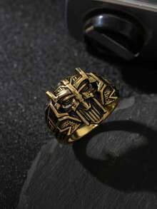 Premium Personalized Superhero Car Robot Luxury Jewelry, Luxury Fashion Biker Ring, New Year Christmas Gift, Anniversary Party Celebration - Bronze - View 10