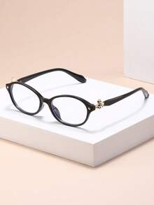 1 Peça Óculos de Armação Oval de Plástico para Mulheres, Estilo Casual Clássico Moderno Simples, Combinação Básica Transparente para Fotos na Rua, Vida Diária, Essenciais de Volta às Aulas, Acessórios Casuais de Negócios para Mulheres - Transparente - Visão 1