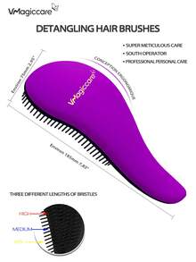 VMAGIC care Escova de Cabelo Desembaraçante na Cor Roxa - Desembaraça Facilmente Cabelos Emaranhados - Melhor Pente/Escova para Homens e Mulheres - Adequada para Cabelo Molhado ou Seco