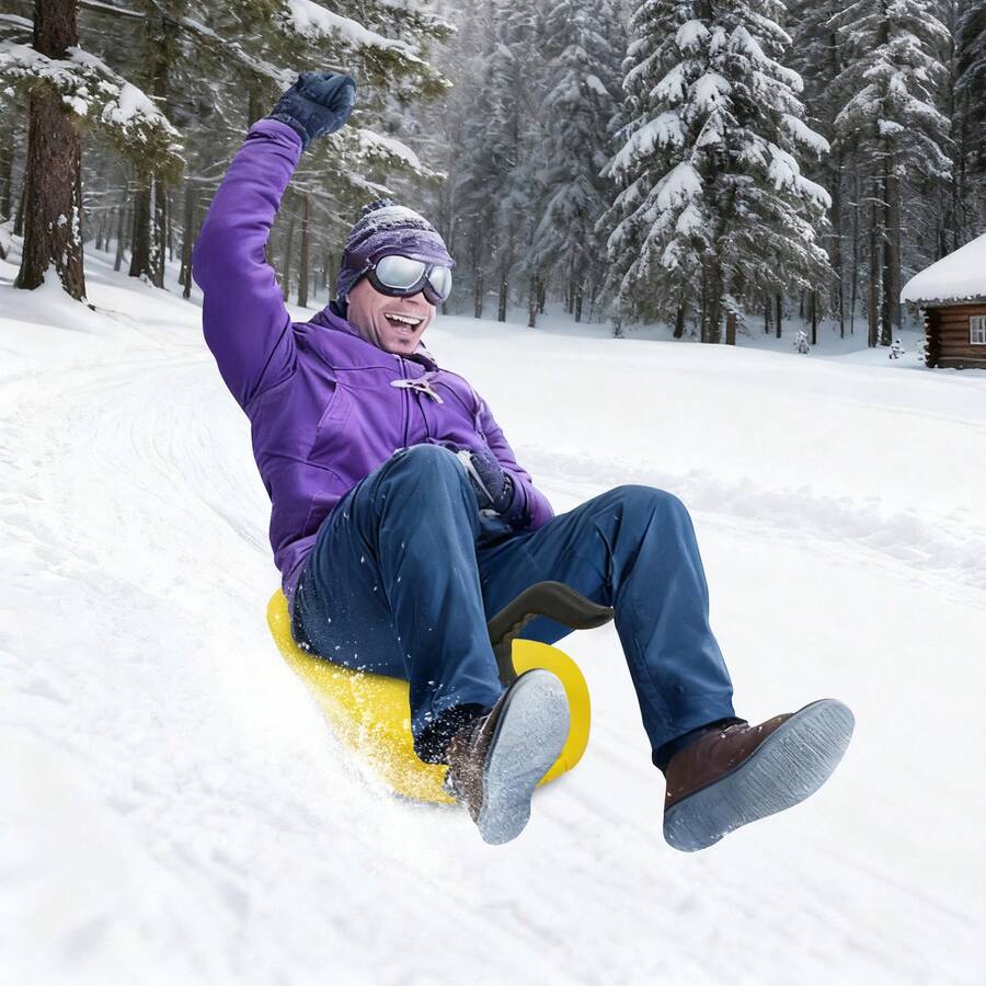 YUNRUX Premium PE Plastic Sled, Reinforced Base, Supports Up To 100 Kg, Suitable For All Ages - A - View 1