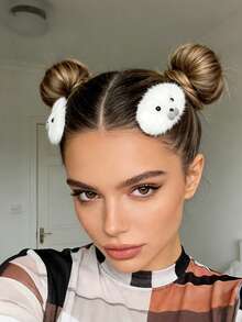 1/2 Pcs Cute Plush Little Seal Hair Clip Hair Accessory Versatile Autumn And Winter Cute Pet Bangs Clip Side Broken Hair Clip, Claw Clips, Hair Slide, Hair Barrettes - Multicolor - View 3